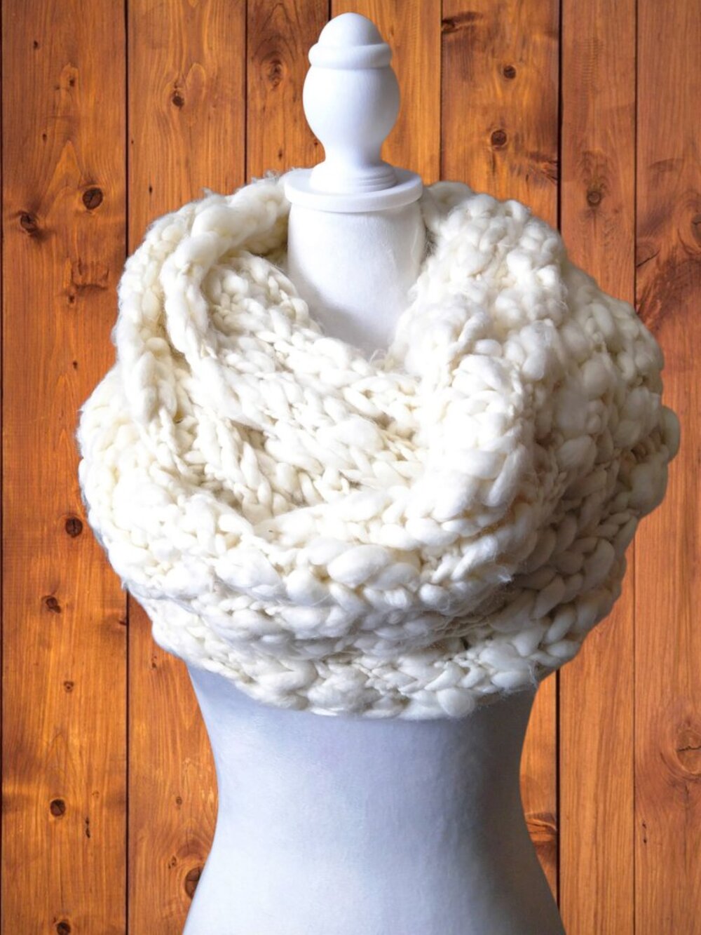 Free People Women's Ivory Dreamland Chunky Knit Braided Infinity Scarf Neutral